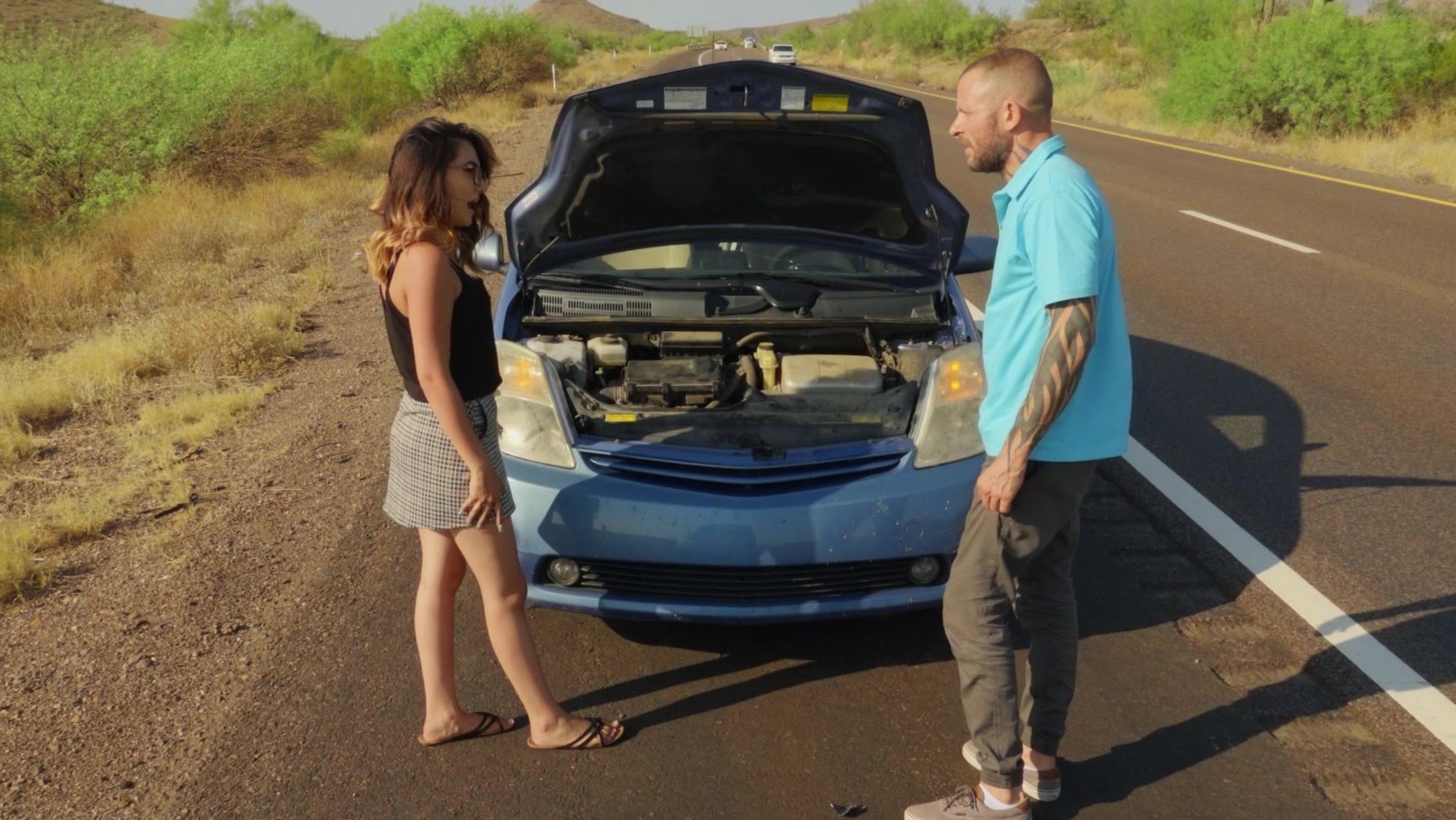 Man Fixes Her Pussy Instead Of Fixing Her Car XBabe Video